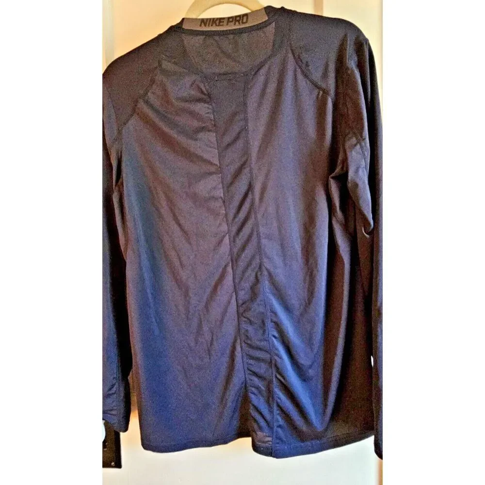 Vtg NIKE PRO‎ FITTED long sleeve shirt light weight mesh center seam Men Sz M